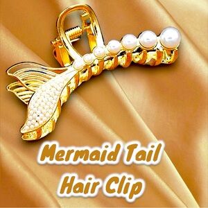 Gold Mermaid Hair Clip with Pearls NWT